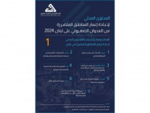  المحتوى المحلّي لعملية إعادة إعمار المناطق المتضرّرة من العدوان الصهيوني / كانون الثاني 2025